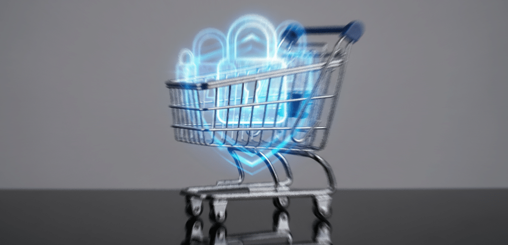 carrinho de compras com o complience comercial adicionado a ele